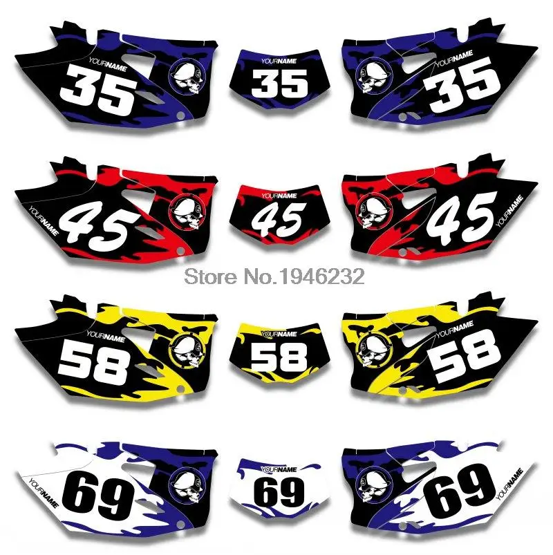 

H2CNC Custom Number Plate Background Graphics Sticker & Decal For Yamaha WR450F WRF450 2012 2013 2014 WR 450F WRF 450