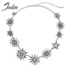 Ювелирные изделия joolim оптом/Великолепное модное ожерелье-воротник Starburst, короткое ожерелье со снежинками, колье для женщин, 11 ноября