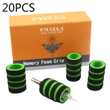 EMALLA, 20 шт., 22 мм, с эффектом памяти, пенопластовая ручка для татуировки, чехлы для любой нержавеющей стали и одноразовые, ", ручки для тату