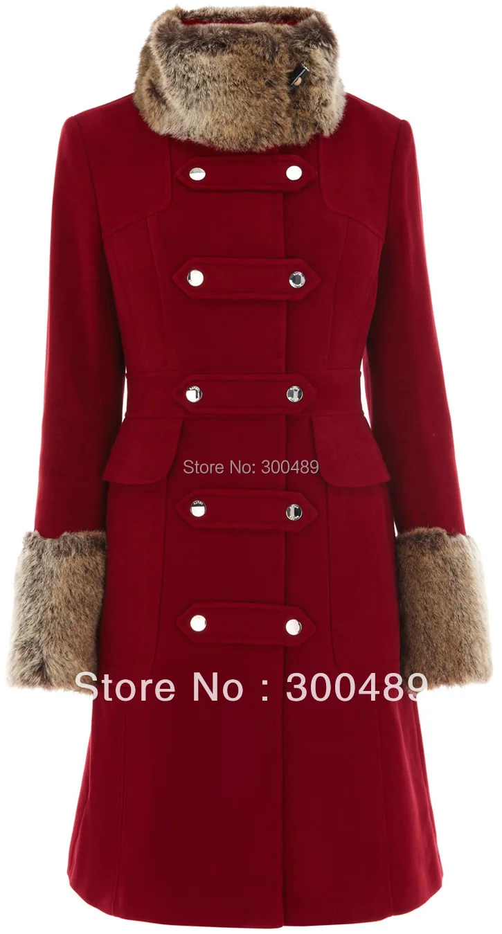 women's coat fashion Moleskin inspired moleskin coat with faux fur winter coatin Trench from