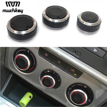 

Muchkey Car Accessories AC Knob Air Conditioning Heat Control Switch Knob For Volkswagen Polo 2004-2013 Aluminum Alloy 3pcs