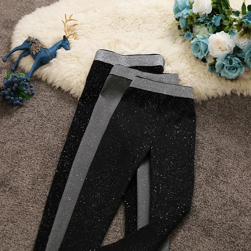 

2019 new taste fashion bright silk cultivate morality show thin tall waist trousers joker render feet pants female