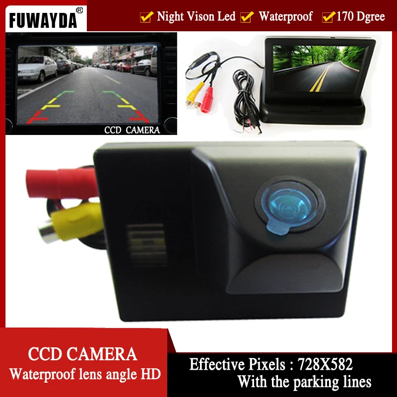 Fuwayda парковка 4.3 'зеркало автомобиля Мониторы + CCD HD LED Ночное Видение заднего вида автомобиля Камера для Toyota Land Cruiser LC 100 120 4500 4700