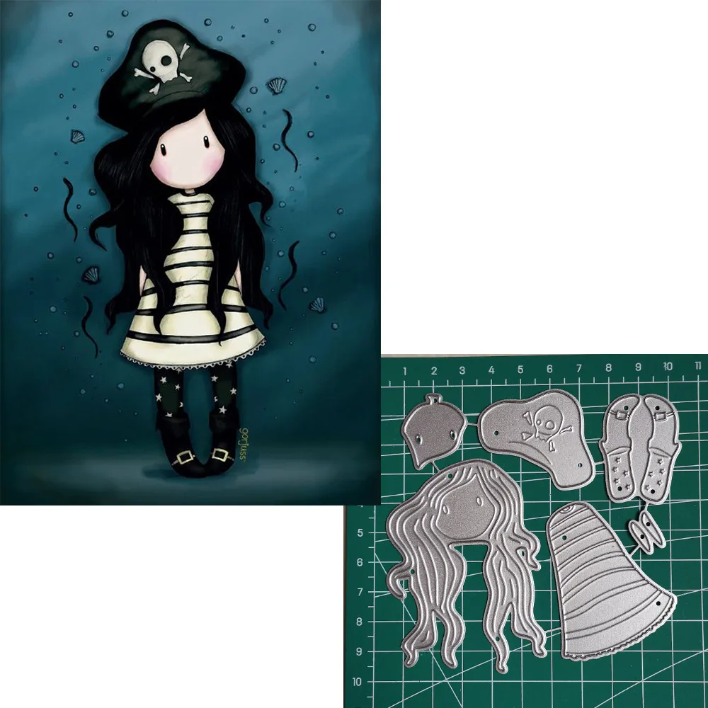 

Metal Cutting Dies Little doll pirate 2019 Scrapbooking Craft Dies Cut Stamps Embossing Stencils Invitation Card