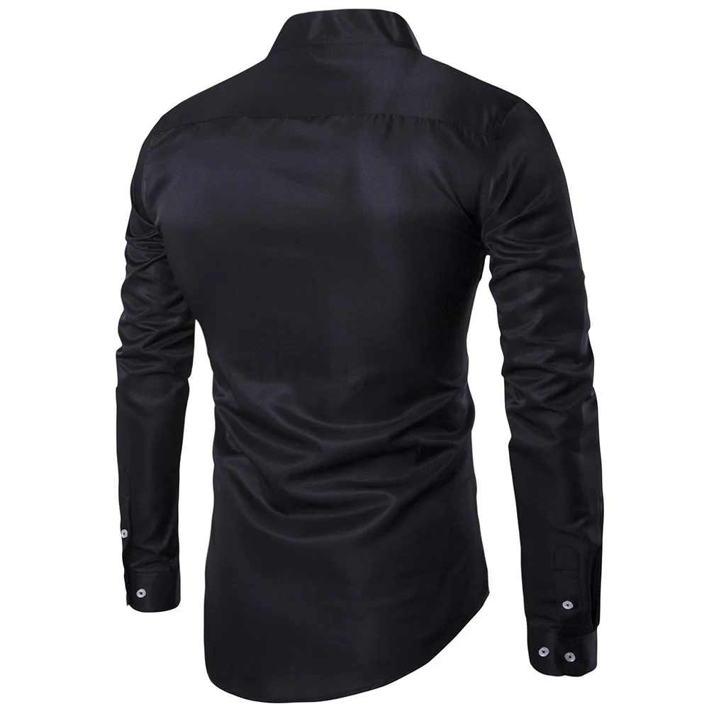 2019 جديد رجل أسود أبيض القطن الوقوف طوق غير النظامية السترة زائد حجم عارضة ضئيلة قمصان سترة محيكة عصرية قمصان للذكور