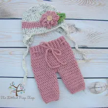 Штаны с цветочным рисунком для маленьких девочек, вязаные крючком детские штаны для малышей, одежда для фотосъемки