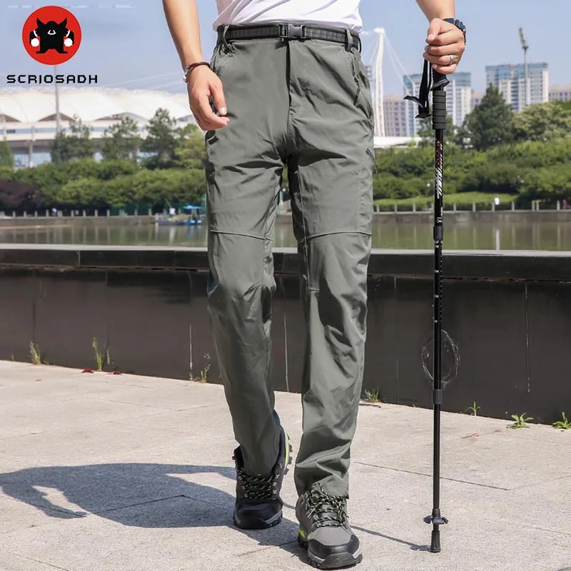 

2019 Spring Summer Male Elastic Outdoor Trekking Trousers Quick-dry Breathable Anti-UV Outdoor Sports Pants Hiking Fishing Pants