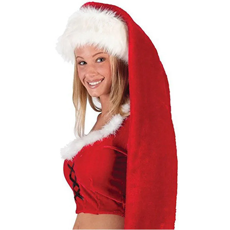 Модный Рождественский длинный Рождественский Войлок Санта Клаус эльф красный и белый костюм взрослый ребенок Рождественский колпачок