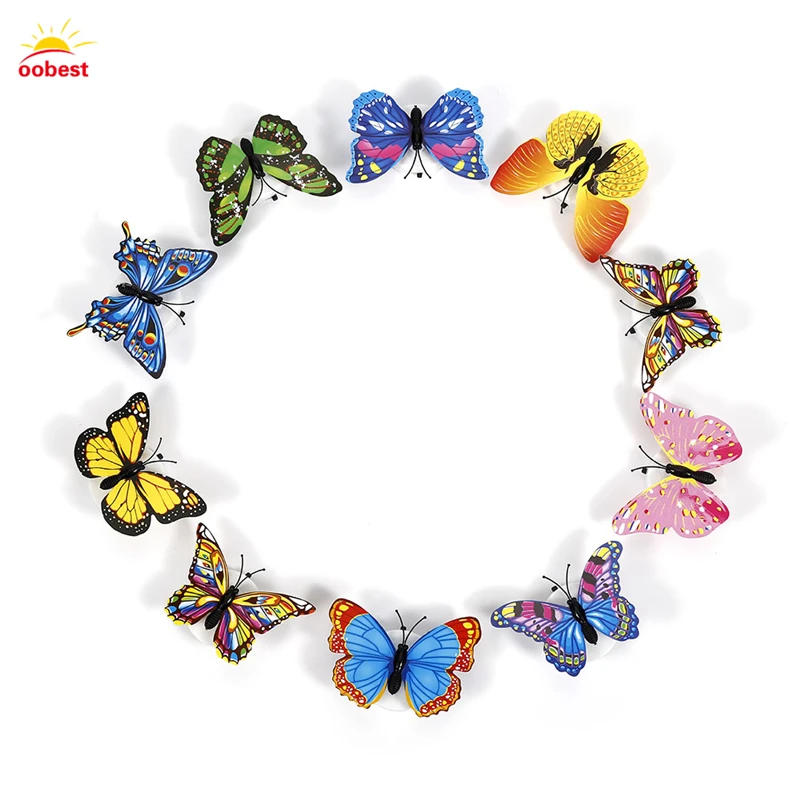 Luzes da Noite decorações do partido da decoração Tipo : 3d Wall Stickers Lifelike Butterfly Powered Led Lights