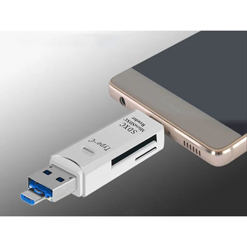 Все в одном адаптере SD/Micro SD/TF кардридер type C USB 3,0 Micro USB OTG ПК с Android внешний мульти считыватель карт памяти