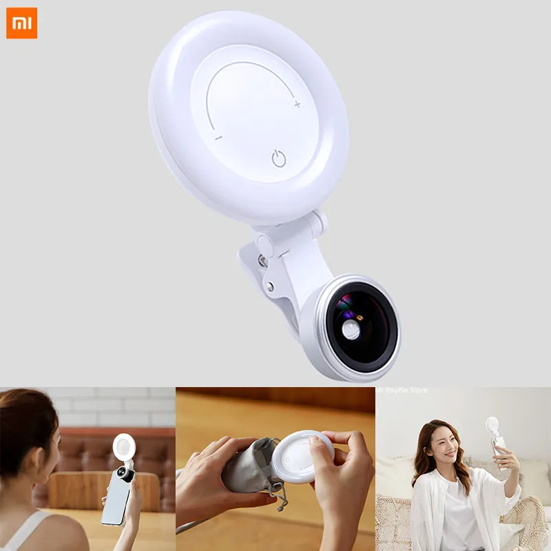 

New xiaomi Wicue Beauty lens 120° large wide angle shot Ring LED light scene 3 color Multiple fill light With Micro data cable