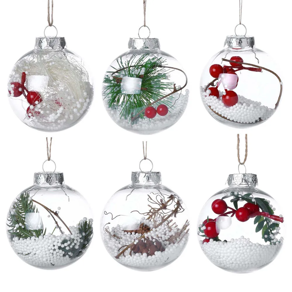 Горячая Распродажа, Рождественская прозрачная подвесная шар для рождественской елки, безделушка, прозрачные пластиковые вечерние украшения для дома, рождественские украшения, подарок, Navidad#25