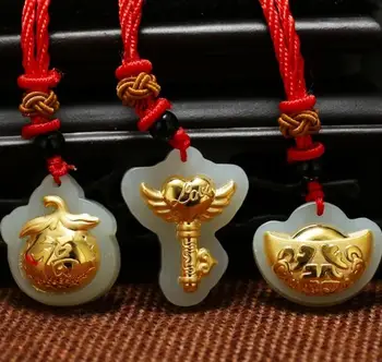 

3D gold inlay and Tianyu mascot pendant h38#