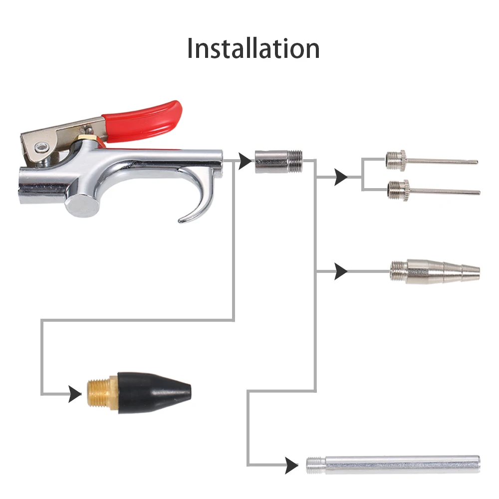 7pcs Dust Removal Cleaning Tool Air Blow Machine Accessory Kit with 5 Interchangeable Nozzles Car Foam Spray Washer