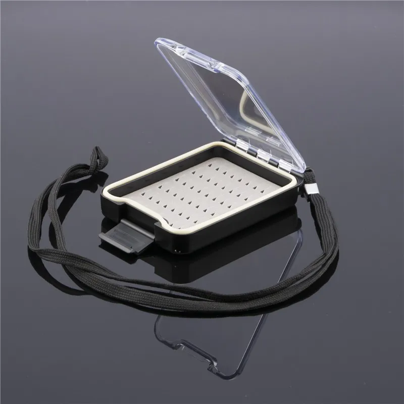 

single layer transparent portable fly box for fishing bait fixing