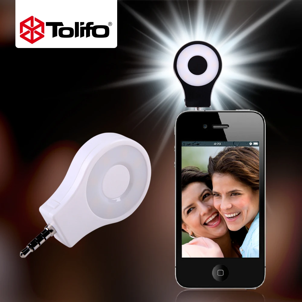 tolifo hf0801 8 led 4 modes selfie ring light rechargeable rechargeable ring light for phone