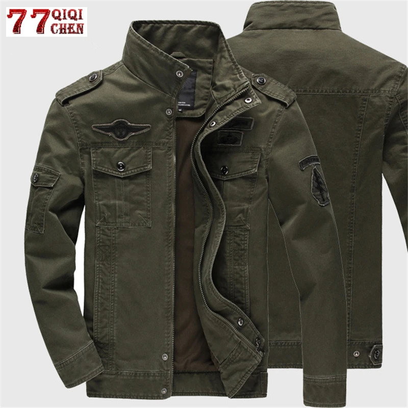 Kaufen 2019 militär Jacke Männer Jeans Casual Baumwolle Mantel Plus Größe 6XL Armee Bomber Tactical Flug Jacke Herbst Winter Cargo Jacken