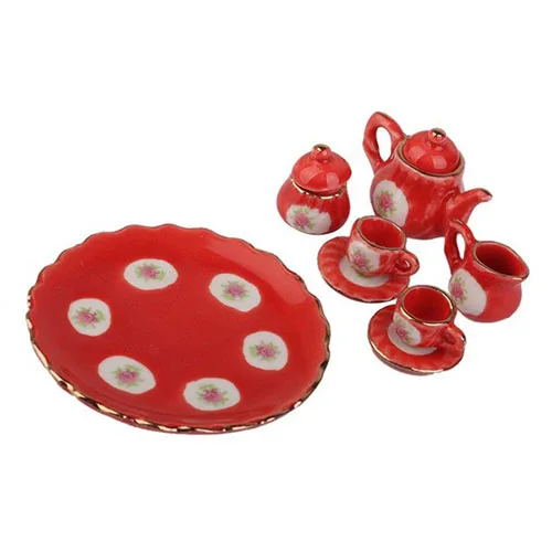 لطيف 1:12 بيت الدمية مصغرة البريطانية طقم شاي الخزف Cozinha Infantil Platend اللعب المطبخ لعب الأطفال Brinquedos Menina