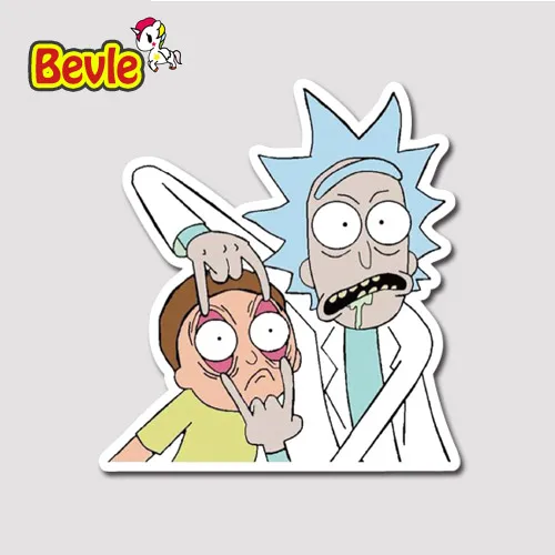 

Bevle 9894 Rick and Morty Motorcycle Fashion Stickers Bomb Geezer Notebook Waterproof 3M Sticker Fashion Skateboard Car Graffiti
