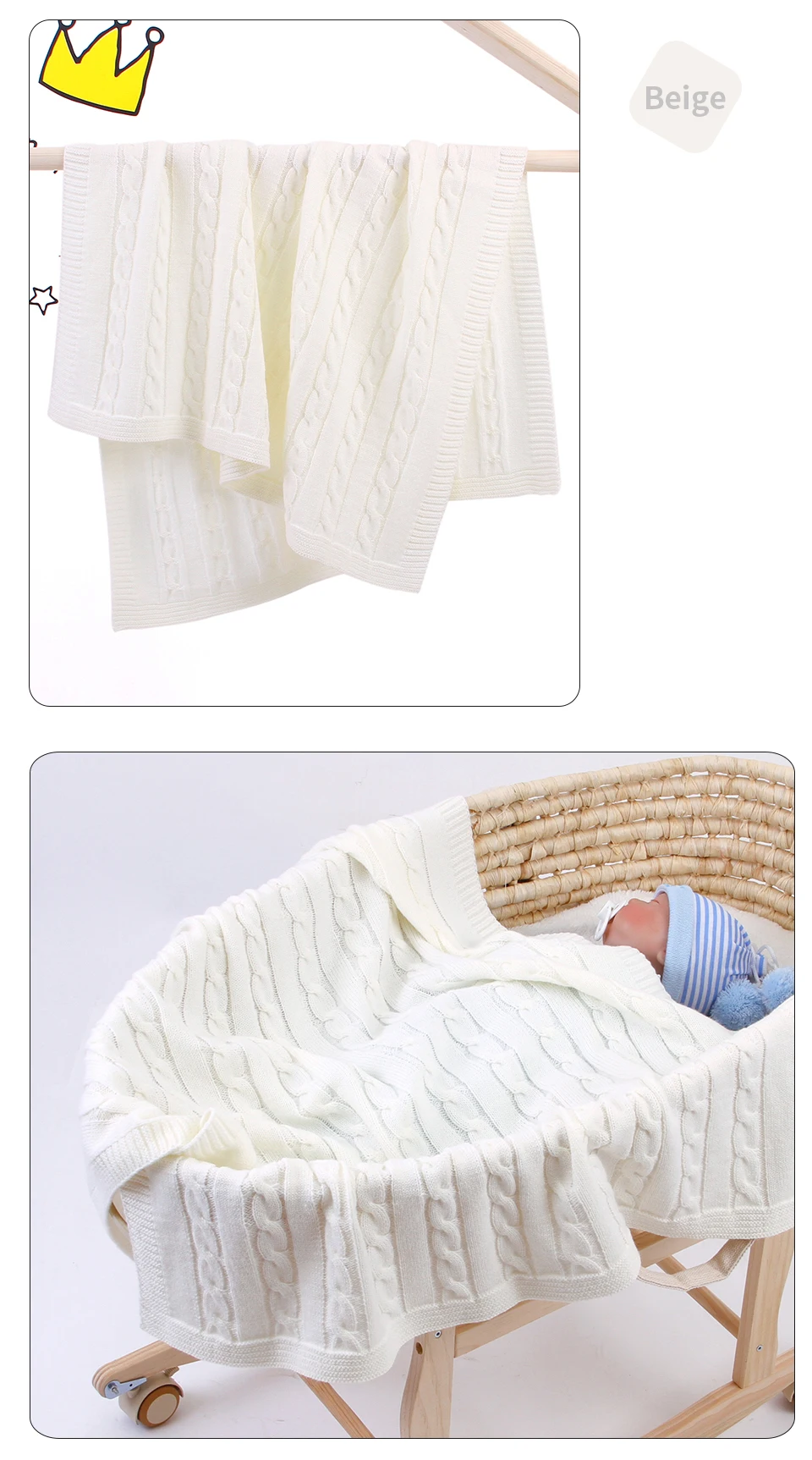 Мягкое детское Пеленальное Одеяло s для новорожденных, унисекс, белье для коляски, чехлы, аксессуары, однотонное вязаное одеяло для малышей