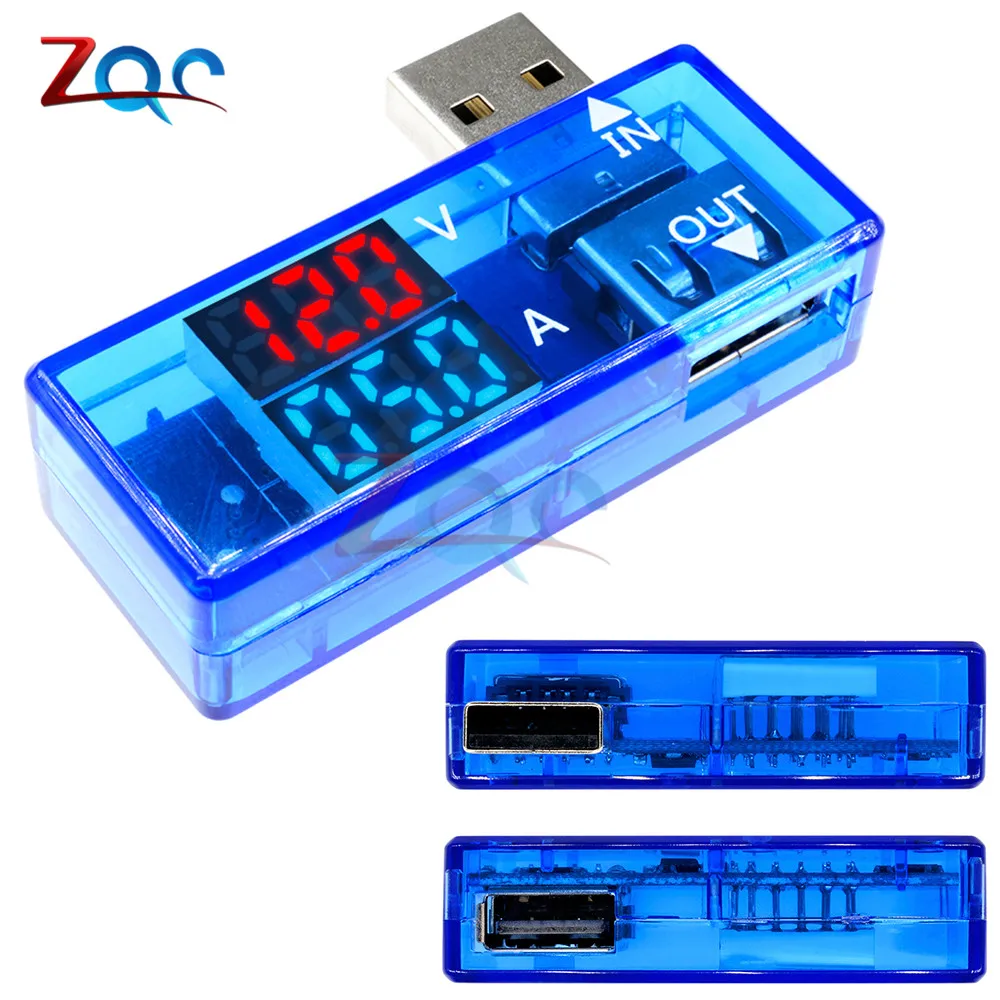 

DC 5V Red Blue USB Current Voltage Meter Tester Voltmeter Ammeter Detector LED Digital Display Mobile Phone Power Charger Doctor