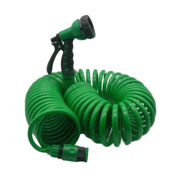 

1 X Garden Flexible Coiled Spiral Car Washing Cleaning Water Hose W/Spray Nozzle
