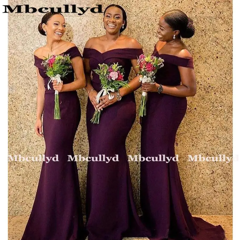Mbcullyd Vestido longo южно-африканские фиолетовые платья подружек невесты Формальные пригласительные на свадьбу горничной честь платье плюс размер - Цвет: Pictures color