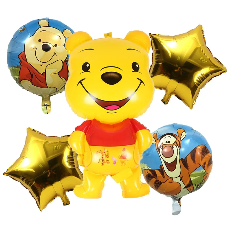 Сделай Сам Медведь и Медовое дерево Фольга Воздушный шар декорации с днем рождения воздушные шары детский день украшения