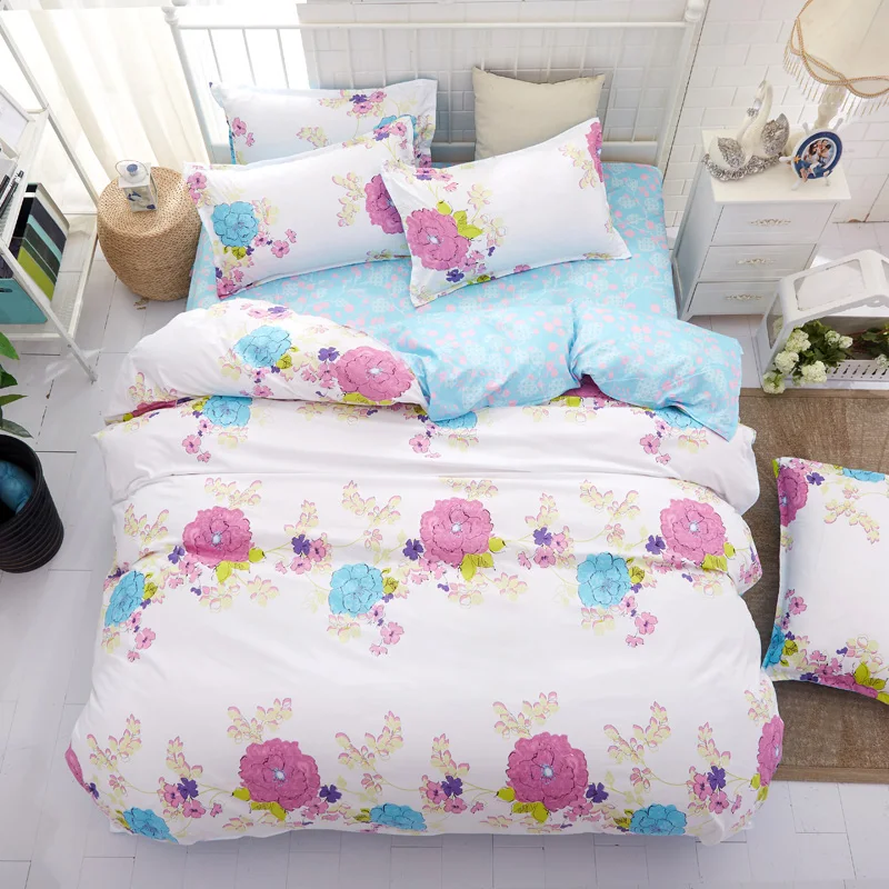 home bedding flower bedding set 3/4pcs bed linen summer duvet cover set elegant wedding bed set home decor pastoral flat sheet home bedding flower bedding set 3/4pcs bed linen summer duvet cover set elegant wedding bed set home decor pastoral flat sheet