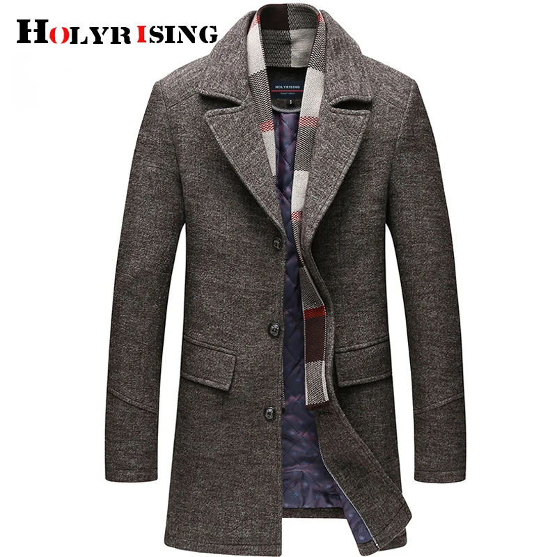 Holyrising Men Thick Woolen Coat Abrigos Hombre Men Coat Wool Thick ...