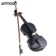 Ammoon 3/4, Студенческая скрипка, металлический, черный, со стальной нитью, с бантом-Арбор, чехол для переноски, для начинающих любителей музыки