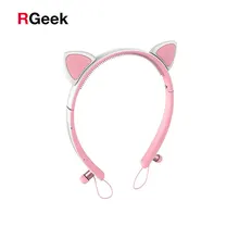 Wireless Bluetooth Cat Ear Headphones Flashing Glowing Cosplay Cat Ear Hairband For Kids Foldable Gaming Headsets Earphone