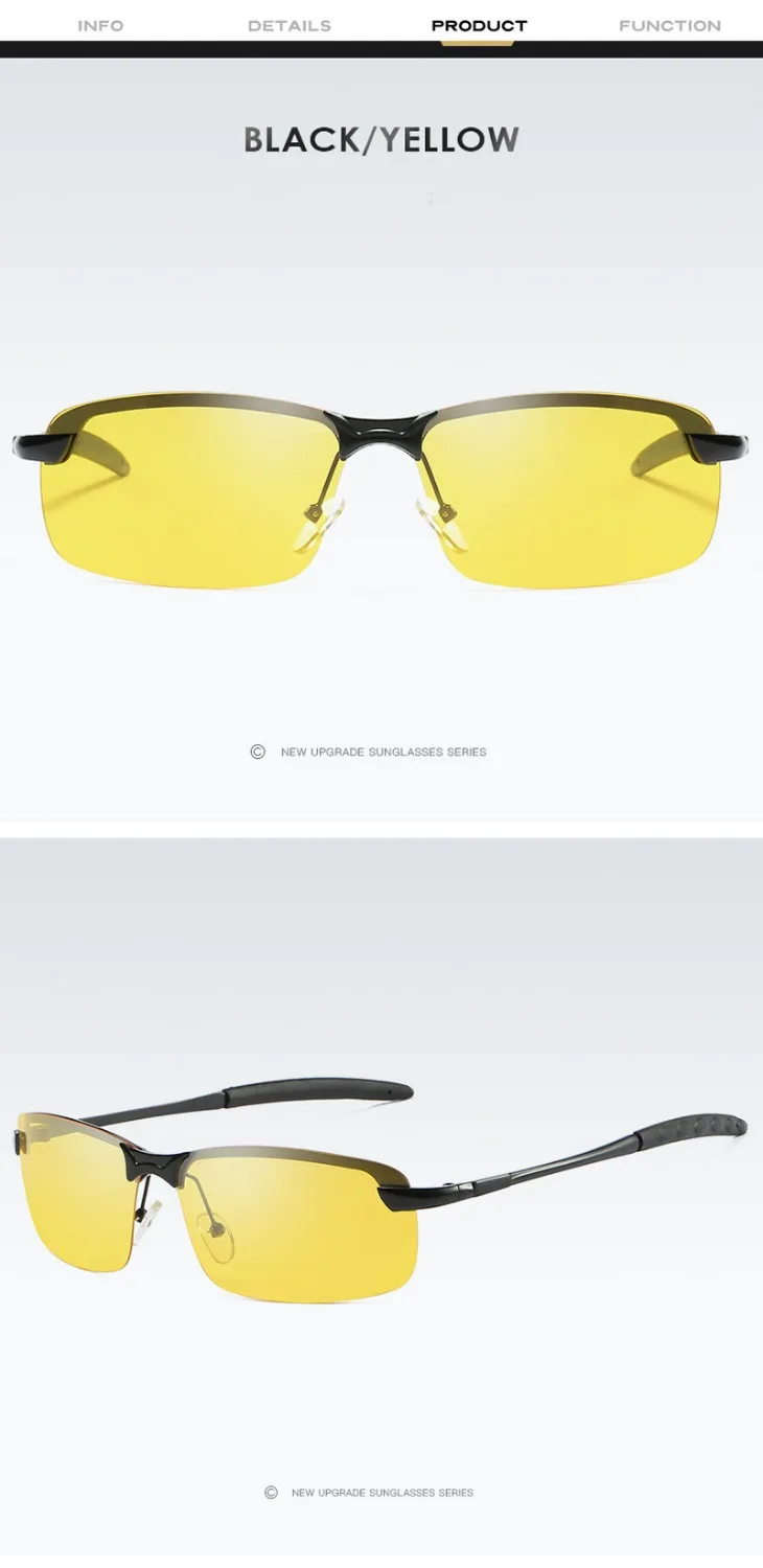 RoShari, Модные поляризованные солнцезащитные очки для мужчин, для вождения автомобиля, день, ночное видение, антибликовый поляризатор, солнцезащитные очки для мужчин, gafas de sol
