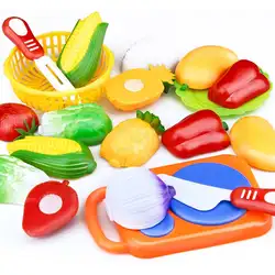 12 шт. набор детей Кухня игрушка Пластик фрукты овощи Еда Резка Ролевые игры рано Обучающие Детские Игрушечные лошадки fj88