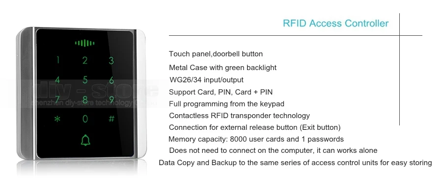 DIYSECUR 125 кГц RFID считыватель Пароль Клавиатура+ 280 кг магнитный замок+ дверной звонок Система контроля доступа комплект безопасности