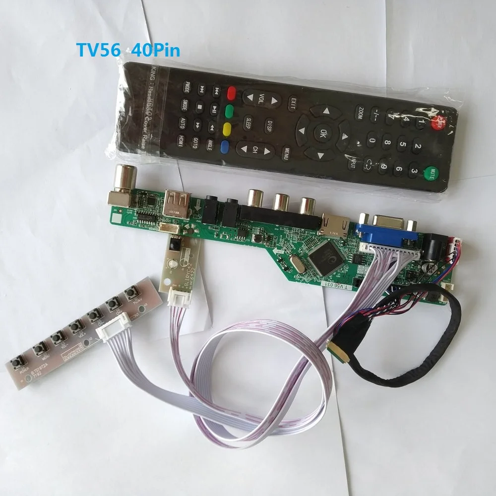  kit for LTN140AT07 TV AV remote VGA 1366X768 40pin LVDS 14