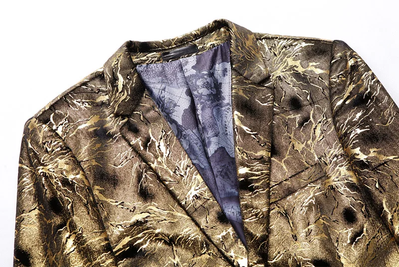 Spring And Autumn Slim Youth Men'S Business Casual Party Dress Men'S Suit Local Gold Gold Stamping Men'S Blazer