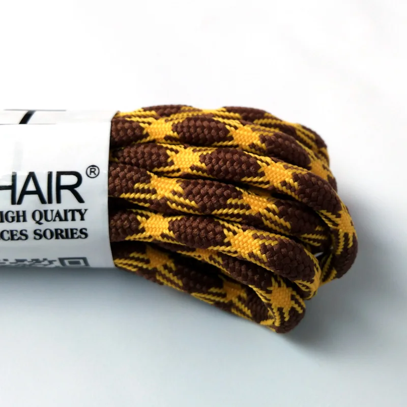 JUP1-50 Pairs Yellow Brown Round Shoelaces Sneaker Shoe Laces Sport Boot lace Athletic Shoe String Sport Unisex Different Length