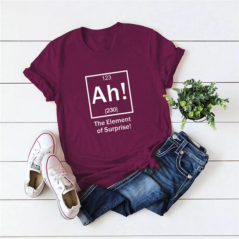 

Plus Size S-5XL AH Element Print T Shirt Women Shirts 100% Cotton O Neck Short Sleeve Summer T-Shirt Tops Casual Pink TShirt