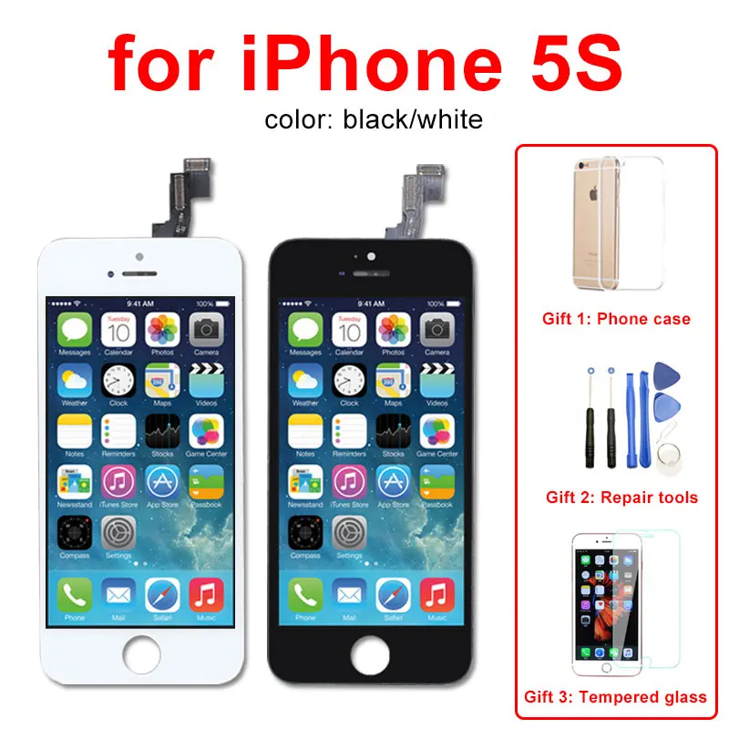 AAA высококачественный ЖК дисплей для iPhone 5 6 7 4S 5s 6s с сенсорным экраном дигитайзер