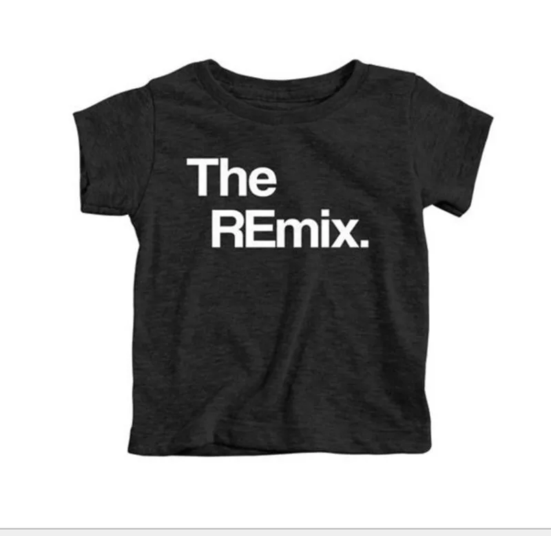 Одинаковые комплекты для семьи, футболка для папы, папы и ребенка, хлопковая Футболка с принтом, топы, одежда - Цвет: Kid The REmix