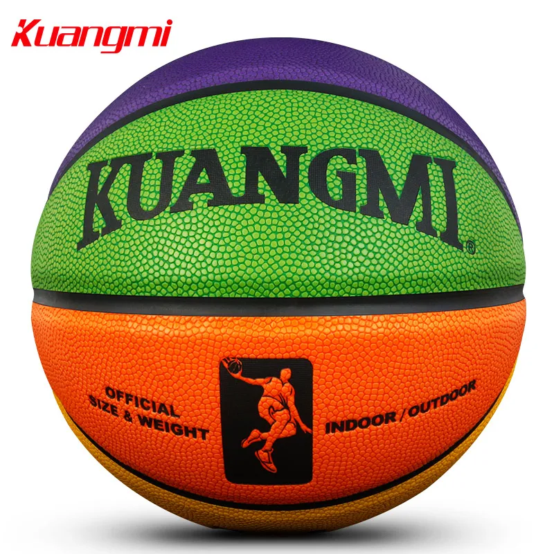 Kuangmi 8 цветов баскетбольный мяч для детей детские игры Размер 3 4 5 6 7 баскетбольные тренировочные спортивные детские игрушки - изображение