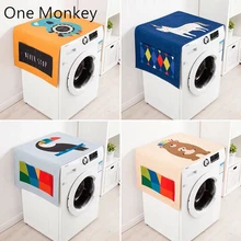 Мультфильм толстый хлопок и лен Автоматическая барабанная стиральная машина пылезащитный чехол противообрастающая ткань однодверная ткань холодильник