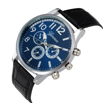 

Fashion men Business watch Retro Design Leather Band Analog Alloy Quartz Wrist Watch Relogio Masculino A1