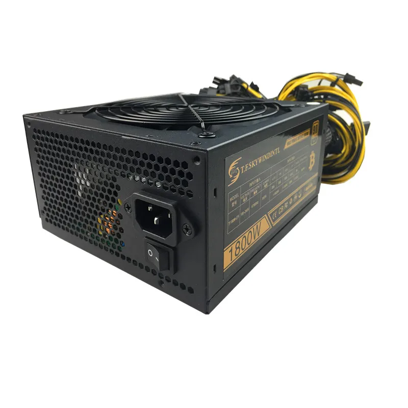 T. F. SKYWINDINTL 1800W ATX PC блок питания PSU эфириум Майнер блок питания Биткоин майнеры Поддержка 6 видеокарт майнинга машина