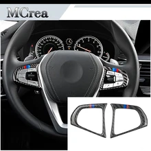 Mcrea стайлинга автомобилей Черное углеродное волокно руль подкладке наклейки для BMW 5 серии G30 X3 G01 M производительности аксессуары