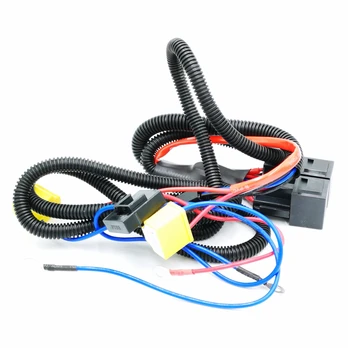 

H4/9003 Headlight Booster Cable Wire Harness Connector Relay Fuse Socket Black H4 Headlight Connector Fuse Socket