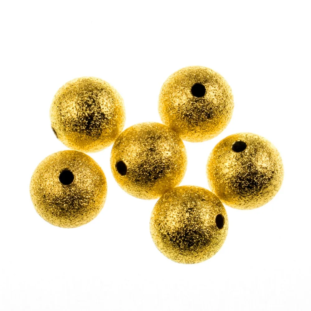 100pcs Copper Round Spacer Loose Bead 4mm Frosted Ball Craft Making Findings