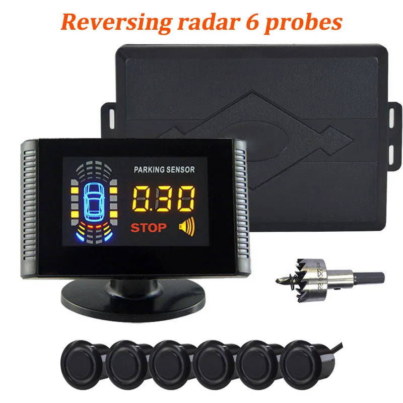

LCD Front Parking Sensor Reverse Backup Car Parking Radar Detector With 6 Sensors Parking Assist Voice Parking Sensor System
