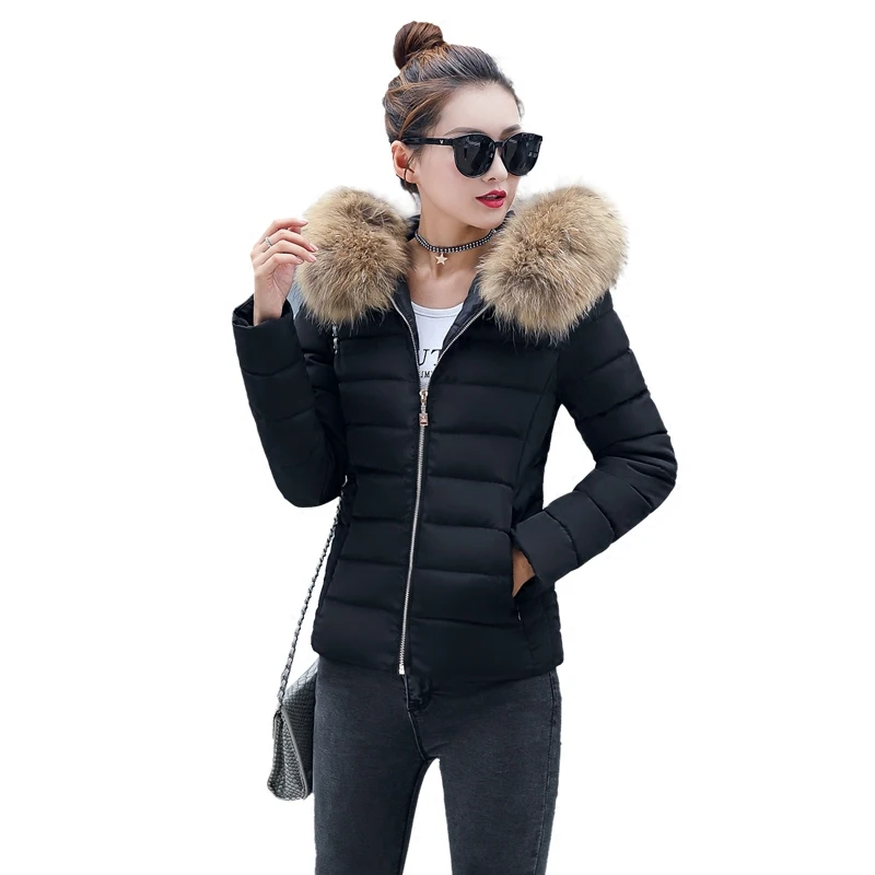 2018 Winter Jacket women Plus Size Womens Parkas Thicken Outerwear solid hooded Coats Short Female Slim Cotton padded basic tops